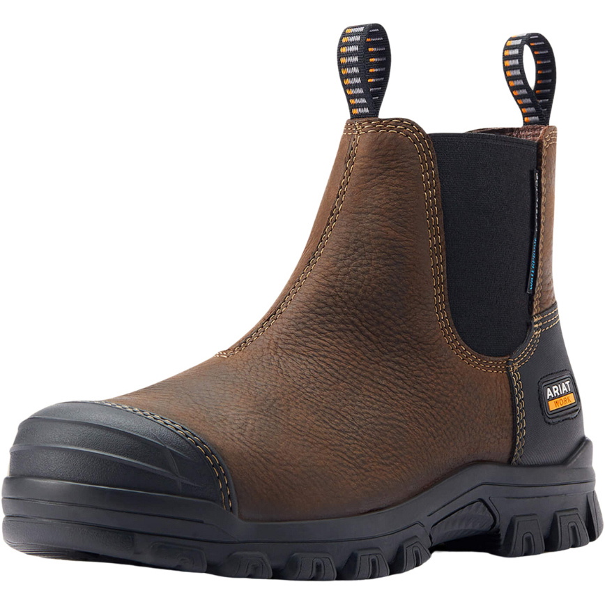 2025 Ariat Homme Treadfast Chelsea Imperméable à Bout En Acier Bottes De Travail 10044475 - Dark Brown